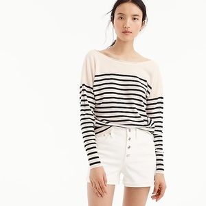J Crew Striped V neck Pullover